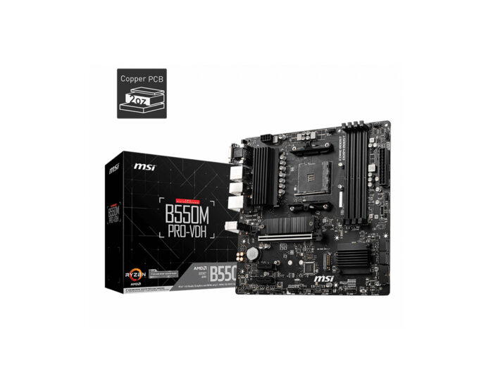 MSI B550M PRO-VDH AM4 DDR4 4400(OC) HDMI DP VGA M.2 USB3.2 MATX