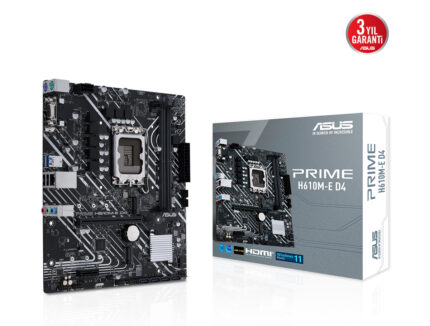 ASUS PRIME H610M-E D4 INTEL H610 LGA1700 DDR4 3200 DP HDMI VGA ÇİFT M2 USB3.2 MA