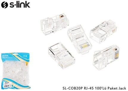 S-LINK SL-COB20P CAT5 RJ-45 100 Lü Paket (Yeni Nesil Jack)