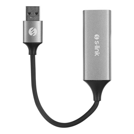 S-link SW-U334 Gri Metal USB 3.0 to RJ45 10/100/1000Mbps Gigabit Adaptör