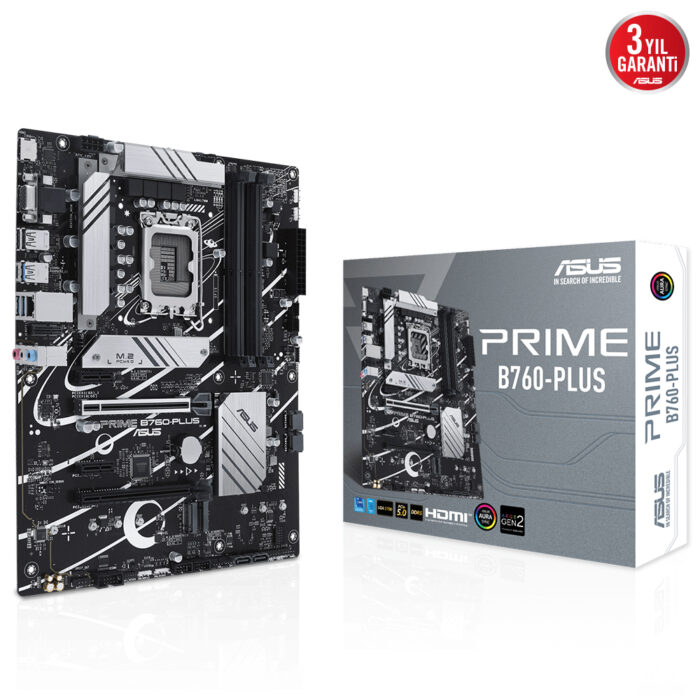 Asus PRIME B760-PLUS DDR5 1700P 7200(OC) HDMI DP VGA M.2 RGB ATX