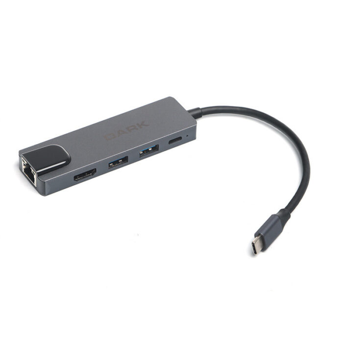 Dark USB 3.1 Type-C to Ethernet/HDMI/USB/USB-C PD Çevirici Çok [DK-AC-U31X46]