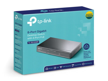 TP-Link TL-SG1008P 8-Port Gigabit Desktop Switch with  4-Port PoE+ (64W)