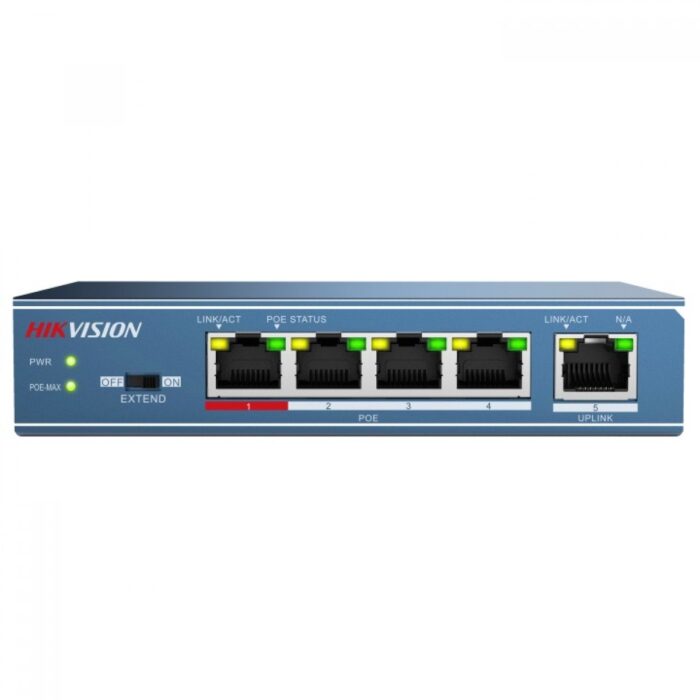 Hikvision DS-3E0105P-E/M(B) 4 Port PoE (38W) 10/100Mbps + 1FE Uplink Switch