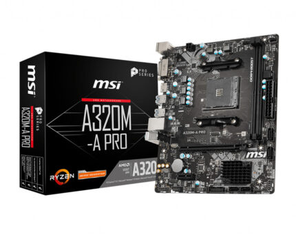 MSI A320M-A PRO AM4 DDR4 Ses+Glan Sata3 HDMI DVI USB3.2 mATX