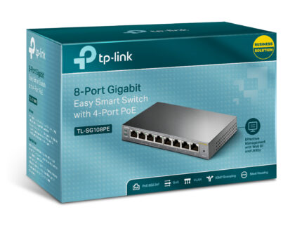 TP-Link TL-SG108PE 8-Port Gigabit Easy Smart Switch with 4-Port PoE+ (64W)