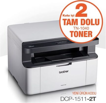 Brother DCP-1511-2T Tarayıcı Fotokopi 20ppm Mono Laser Yazıcı (2xTam Dolu Toner)