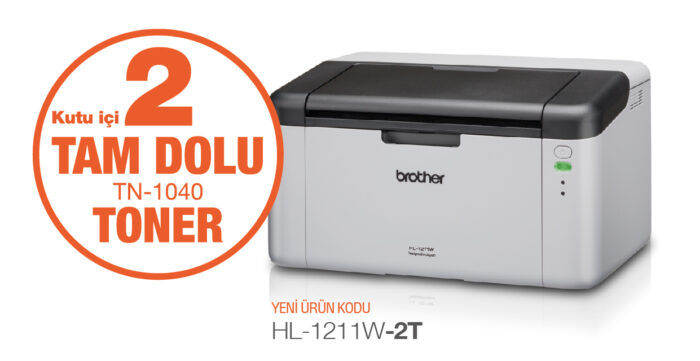 Brother HL-1211W-2T Mono Lazer Printer Wi-Fi (2 Tam Dolu Toner) (A4)