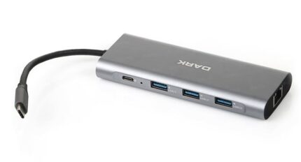 Dark USB 3.1 Type C Çoklayıcı Çevirici (Ethernet / HDMI / TF SD) (DK-AC-U31X36)