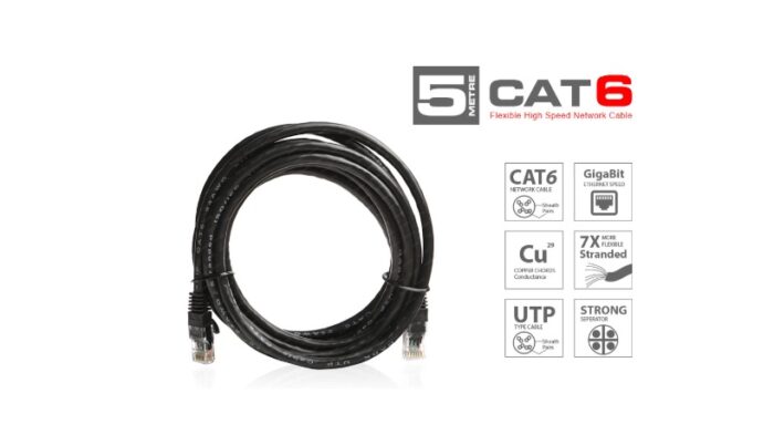 Dark 5 Metre Cat6 CU AWG24/7 UTP Siyah Patch Network Kablosu (DK-CB-NT6U500B)