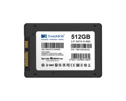 Twinmos 512GB 2.5" 580-550MB/s  SATA III SSD Gri (TM512GH2UGL)