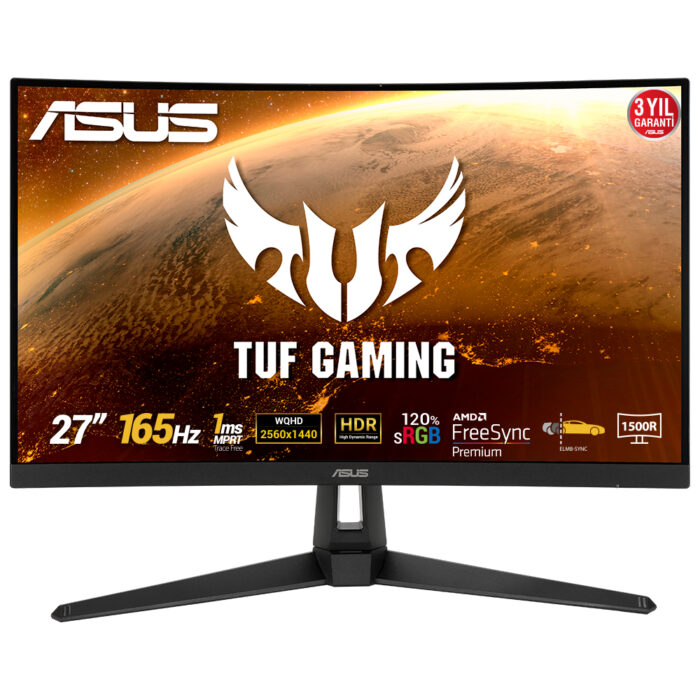 Asus TUF Gaming 27 VG27WQ1B  2K 2560x1440 1Ms(MPRT) 165Hz Gaming Kavisli FreeSYN