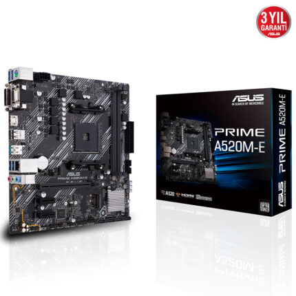 Asus PRIME A520M-E AM4 DDR4 3200 HDMI DVI DP M2 USB3.2 mATX