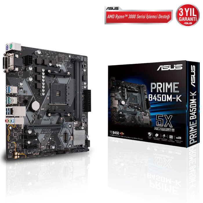 Asus PRIME B450M-K II B450 DDR4 USB3.1 M.2 DVI/VGA PCI 3.0 AM4 Anakart