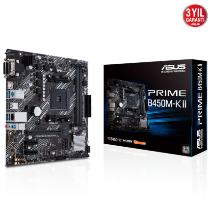 Asus PRIME B450M-K II AM4 DDR4 4400 Ses+GLan HDMI DSub DVI M2 mATX