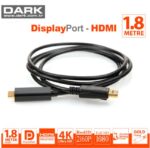 Dark 1.8 Metre Display Port to HDMI Kablo (Altın Uçlu 2160P) (DK-CB-DPXHDMIL180)