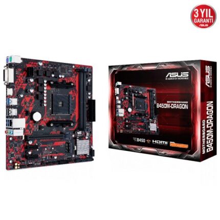 Asus B450M-DRAGON AM4 DDR4 Ses+GLan HDMI/DVI Sata3 M2 USB3.1 mATX