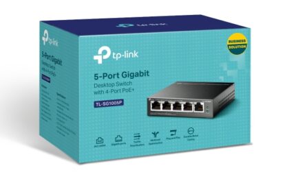 TP-Link TL-SG1005P 5-Port Gigabit Desktop Switch with  4-Port PoE+ (65W)