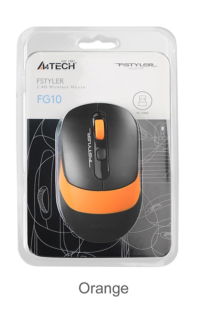 A4-Tech FG10 2000 DPI Kablosuz Turuncu Mouse