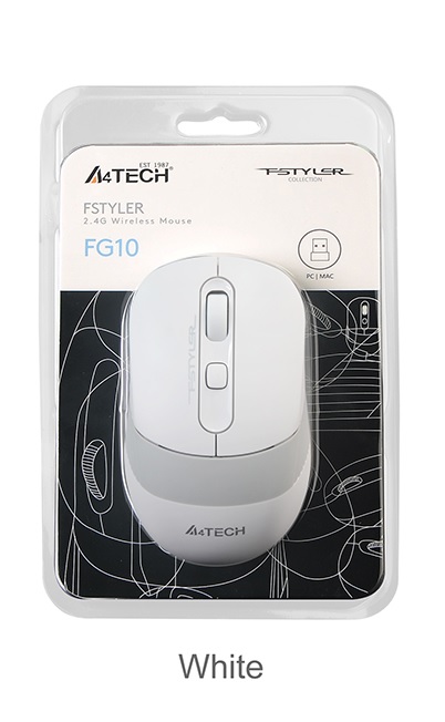 A4-Tech FG10 2000 DPI Kablosuz Beyaz Mouse