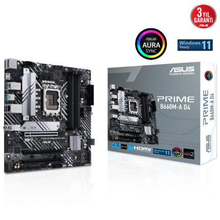 Asus PRIME B660M-A D4 LGA1700 DDR4 Ses+GLan 2xHDMI DP M2 SATA USB3.2 128GB mATX