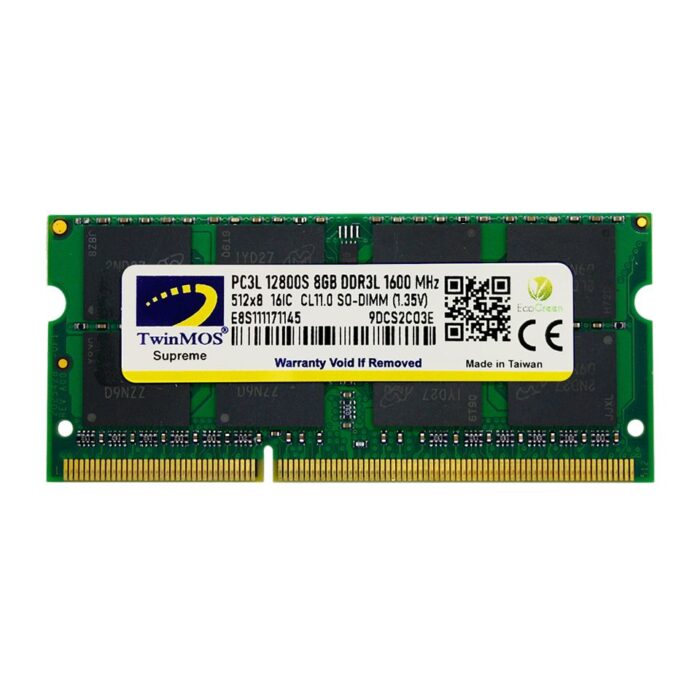 Twinmos Sodimm 8GB 1600Mhz 1.35V DDR3 Kutulu Notebook Bellek (MDD3L8GB1600N)