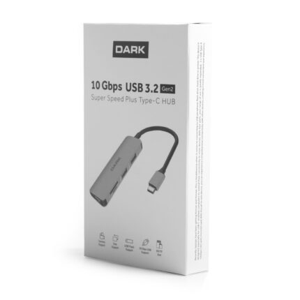 Dark USB3.2 /Type-C/TF/SD Kart Okuyucu/3xUSB 3.2 Çevirici Hub [DK-AC-U31X37]