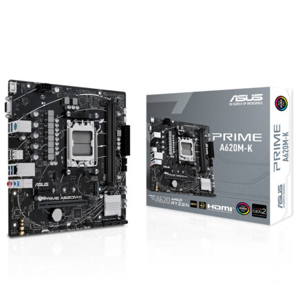 Asus PRIME A620M-K AM5 DDR5 6400(OC) HDMI VGA M2 Aura RGB mATX 96GB Kadar