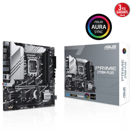 Asus PRIME Z790-M PLUS Z790 DDR5 M.2 USB3.2 DP/HDMI PCI 4.0 1700p Anakart