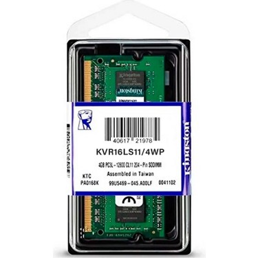 Kingston 4GB 1600MHz DDR3 SODIMM CL11 1.5V (KVR16LS11/4WP)