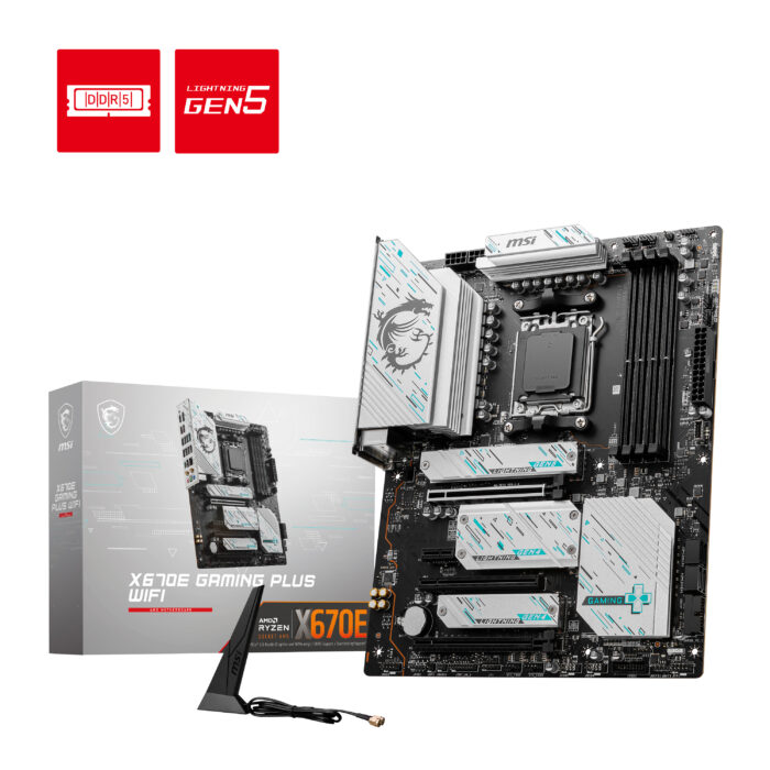 MSI X670E GAMING PLUS WIFI DDR5 AM5 7800(OC) PCI-E 5.0 HDMI DP WIFI 6E ATX