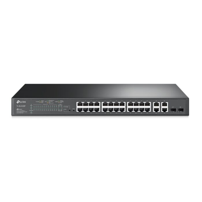 Tp-Link (O) 24Port TL-SL2428P 10/100Mbps +4 Port GBit Smart Poe+ Switch