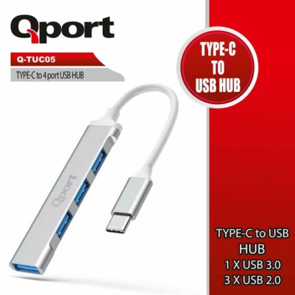 Qport Type-C to 4 Port USB 3.0 2.0 Çoklayıcı (Q-TUC05)