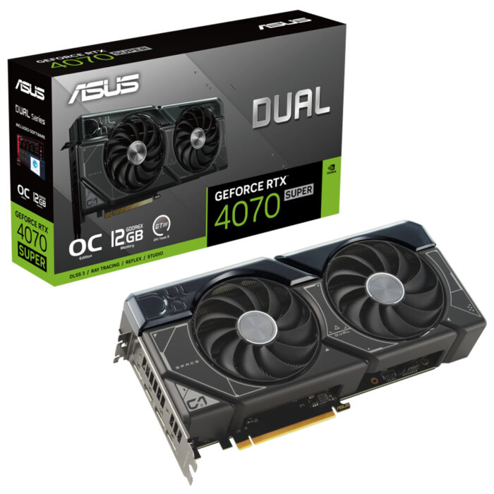 Asus 12GB GEFORCE DUAL-RTX4070S-O12G GDDR6X 192Bit 2550MHz HDMI 3xDP DLSS3