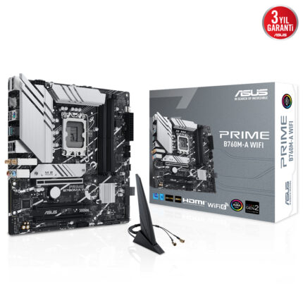 Asus PRIME B760M-A WIFI DDR5 1700P 7200(OC) HDMI DP M2 WiFi BT RGB mATX