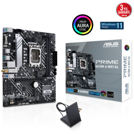 Asus PRIME H610M-A WIFI D4 LGA1700P DDR4 Ses+GLan HDMI DP D-Sub M2 USB3.2 mATX