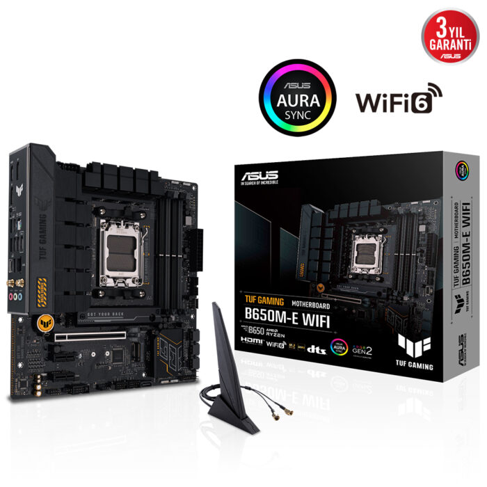 Asus TUF GAMING B650M-E WIFI AM5 DDR5 6400(OC) HDMI DP M2 Wifi BT mATX 128GB Ram