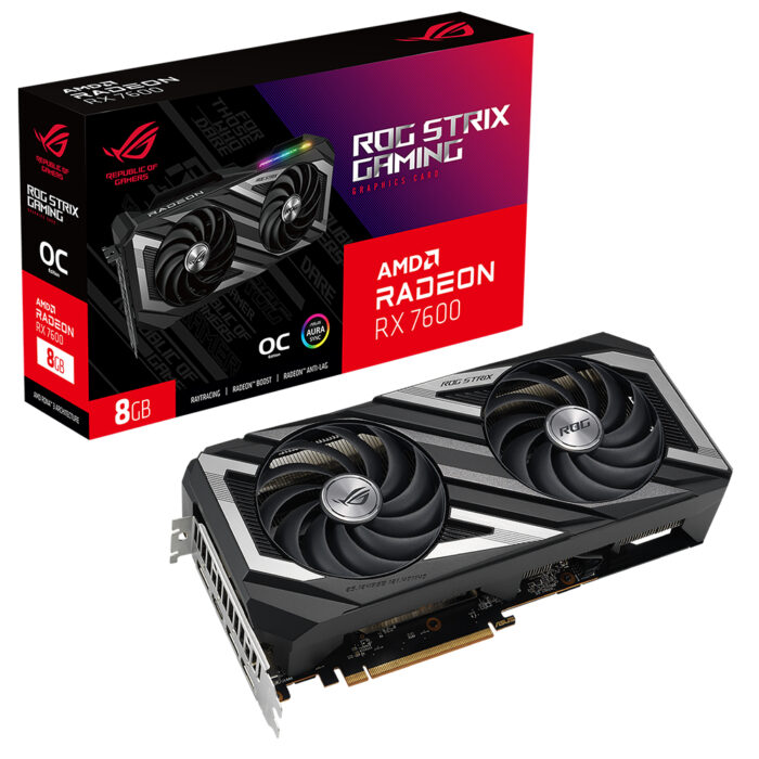 Asus 8GB ROG-STRIX-RX7600-O8G-GAMING GDDR6 128Bit OC HDMI 3xDP RGB