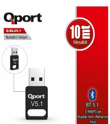 Qport Bluetooth 5.1 USB Adaptör (Q-BLU5.1)