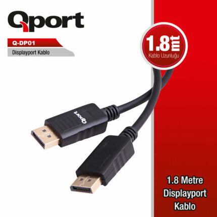 Qport 1.8 Metre 1.2V Display Port Kablo (Q-DP01)