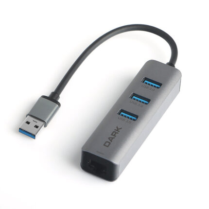 Dark DK-AC-USB332GL USB Type-A to RJ45 Gig. Ethernet ve 3xUSB 3.0 Hub Çok. Adap.