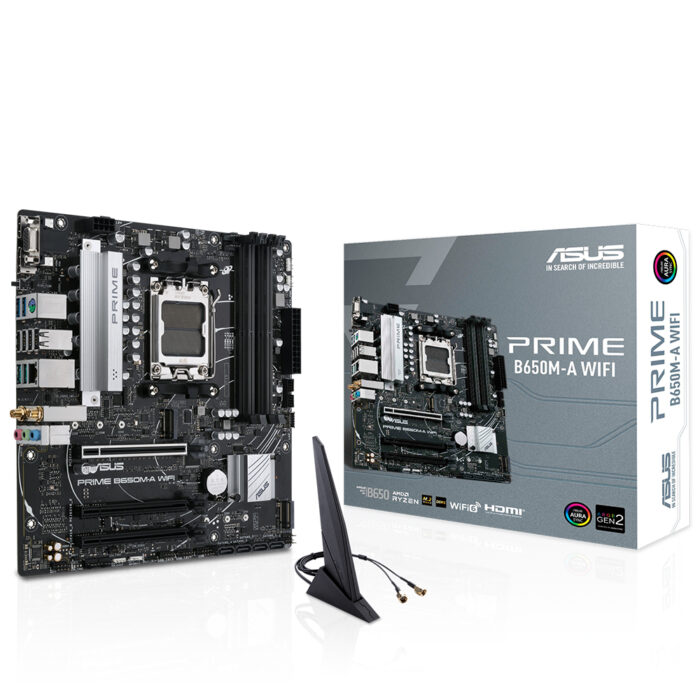 Asus PRIME B650M-A WIFI DDR5 AM5 6400(OC) HDMI DP VGA WiFi BT RGB 128GB mATX