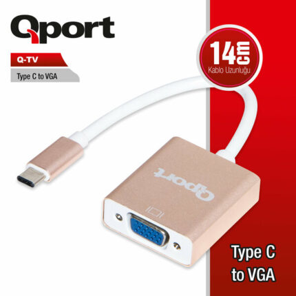 Qport Type-C To VGA 60Hz Çevirici (Q-TV)