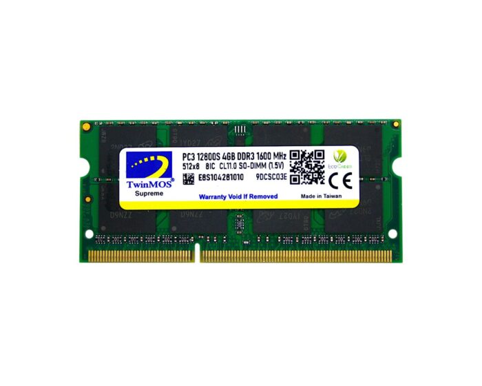 Twinmos Sodimm 4GB 1600Mhz 1.5V DDR3 Kutulu Notebook Bellek (MDD34GB1600N)