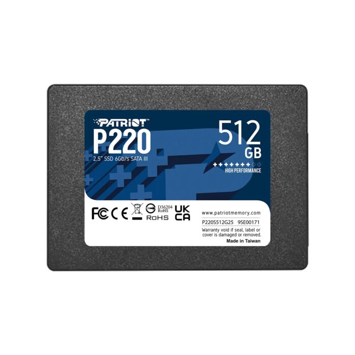 Patriot P220 512GB 2.5" 550-500MB/s  SATA III SSD (P220S512G25)