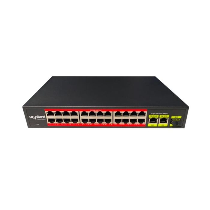 URANIUM POE-2421SFP-300W 24 PORT 10/100+2X GIGABIT UPLINK +1XSFP 250 METRE POE R