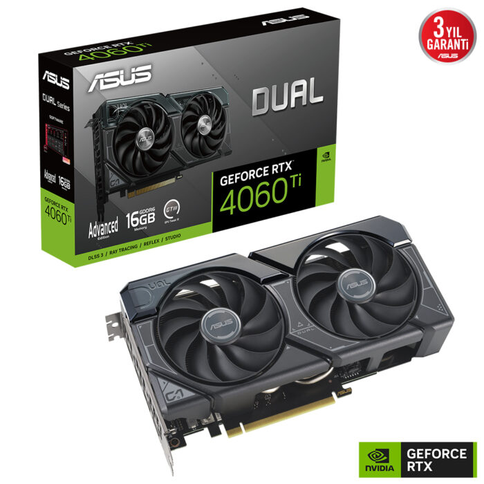 Asus 16GB DUAL-RTX4060TI-A16G GDDR6 128Bit 2550MHz HDMI 3xDP DLSS3