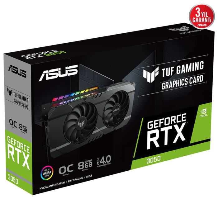 Asus 8GB GEFORCE TUF-RTX3050-O8G-GAMING GDDR6 [128Bit] RGB HDMI 3xDP