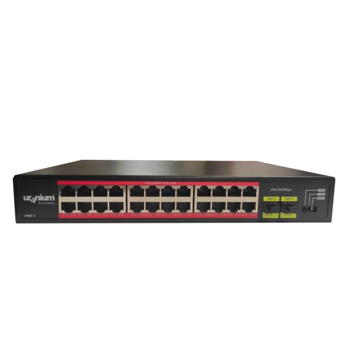 URANIUM POE-G2402SFP-300W 24 PORT GIGABIT+2XGB SFP UPLINK RACKMOUNT POE SWITCH (