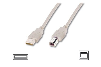 Digitus AK-300102-030-E 3 m. USB 2.0 Yazıcı Kablosu (Bej)